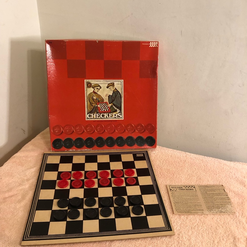 Vintage Pressman Checkers With Everlasting Board Complete